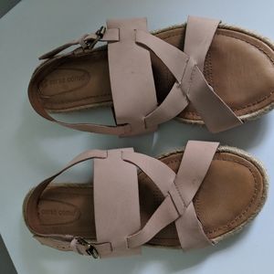 Corso Como Strappy Leather Flat Sandals